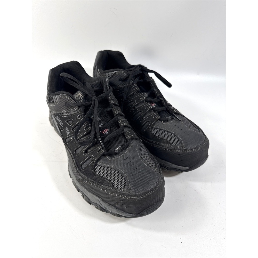 SKETCHERS Mens Steel Safety Toe Work Shoes/sneakers Black 77055 size 12